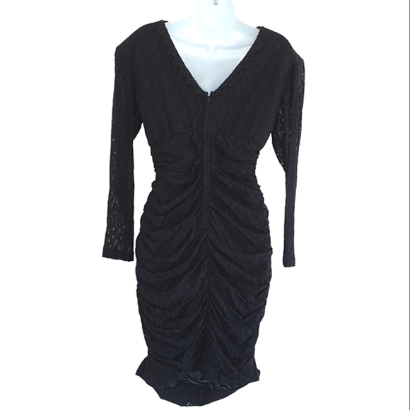 Vintage Lori Ann Black Lace Victorian Goth Dress Small - Picture 8 of 10